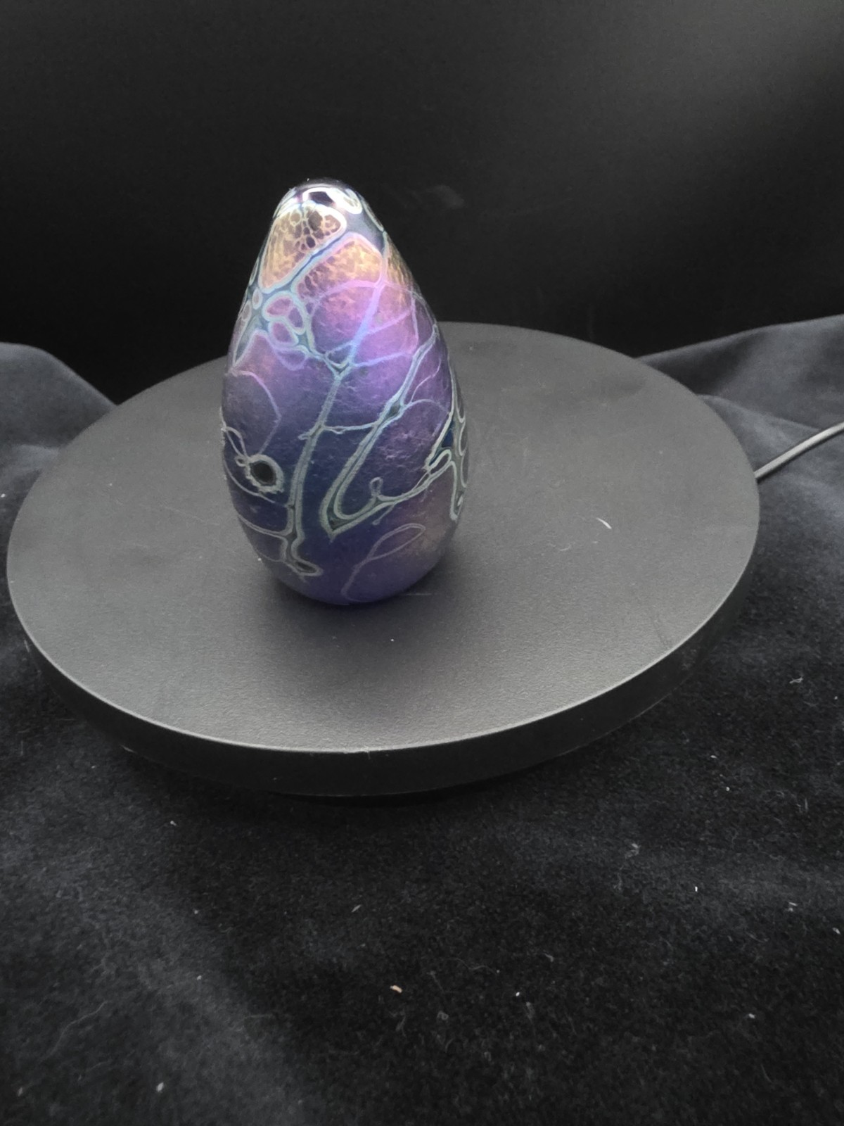 Vintage Anton Intaglio Iridescent Studio Art Glass 3 inch Paperweight
