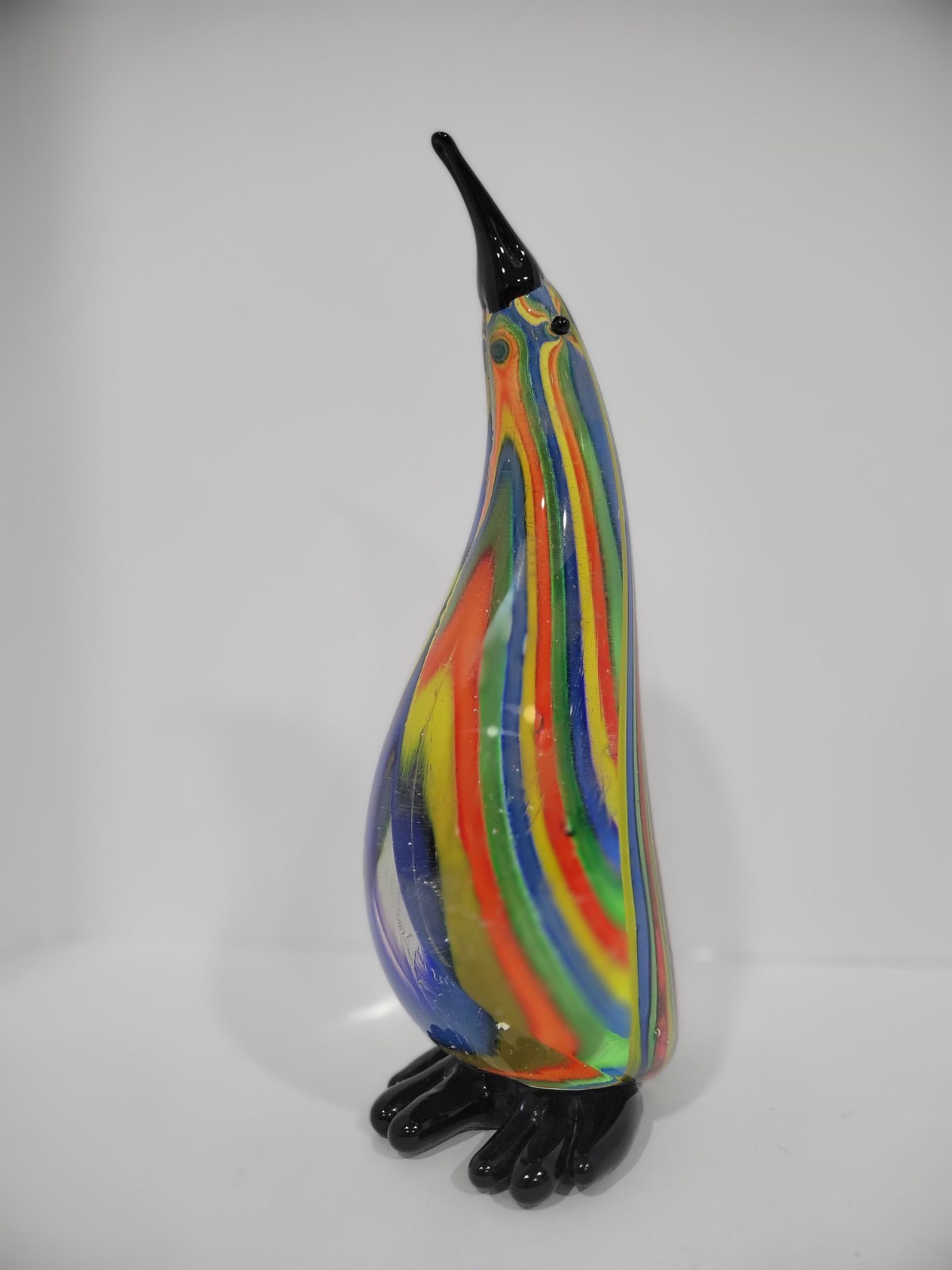 Mid-Century Murano Style Italian Art Glass Penguin Figurine Heavy Lucio Zanetti