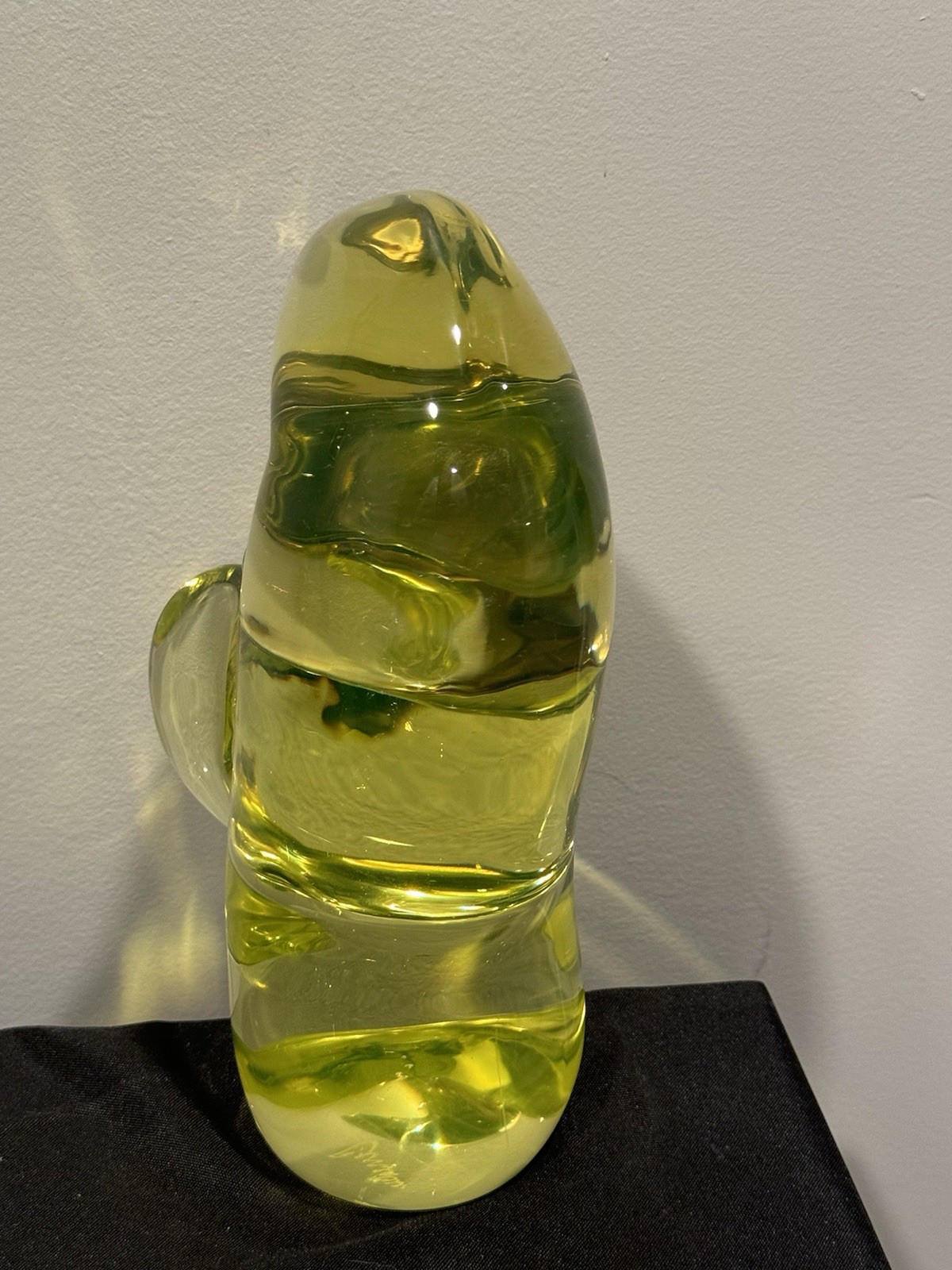 Murano Uranium Glass vaseline horse 11 pounds