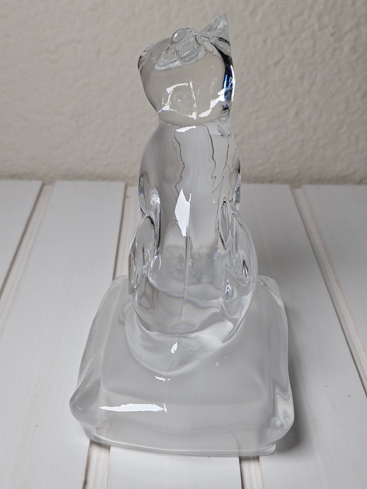 Cristal d’Arques France Lead Crystal Cat on Pillow Figurine 5″ Sticker