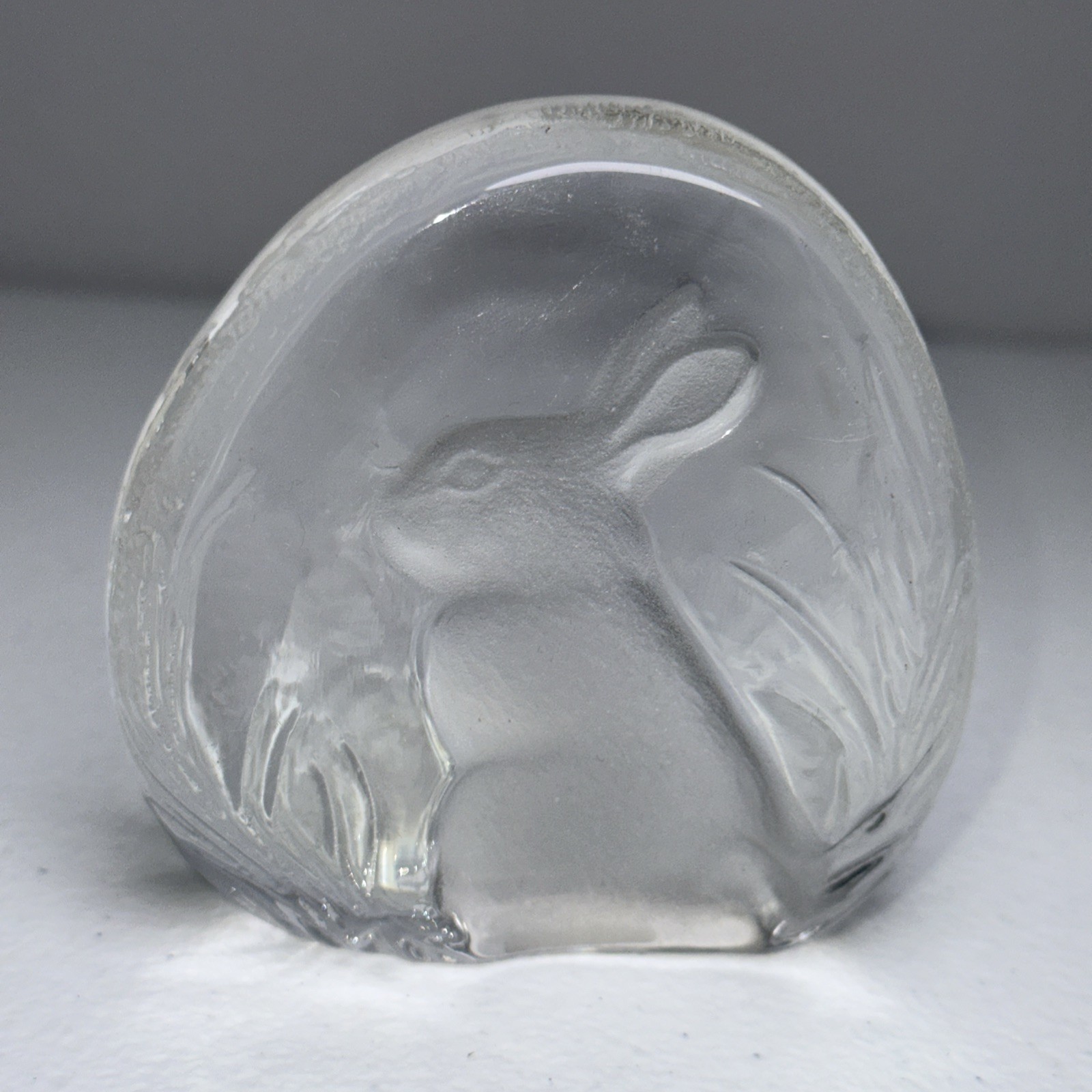 Paperweight Bunny Rabbit Zajecar 24% Lead Crystal Intaglio Glass Art Home Decor