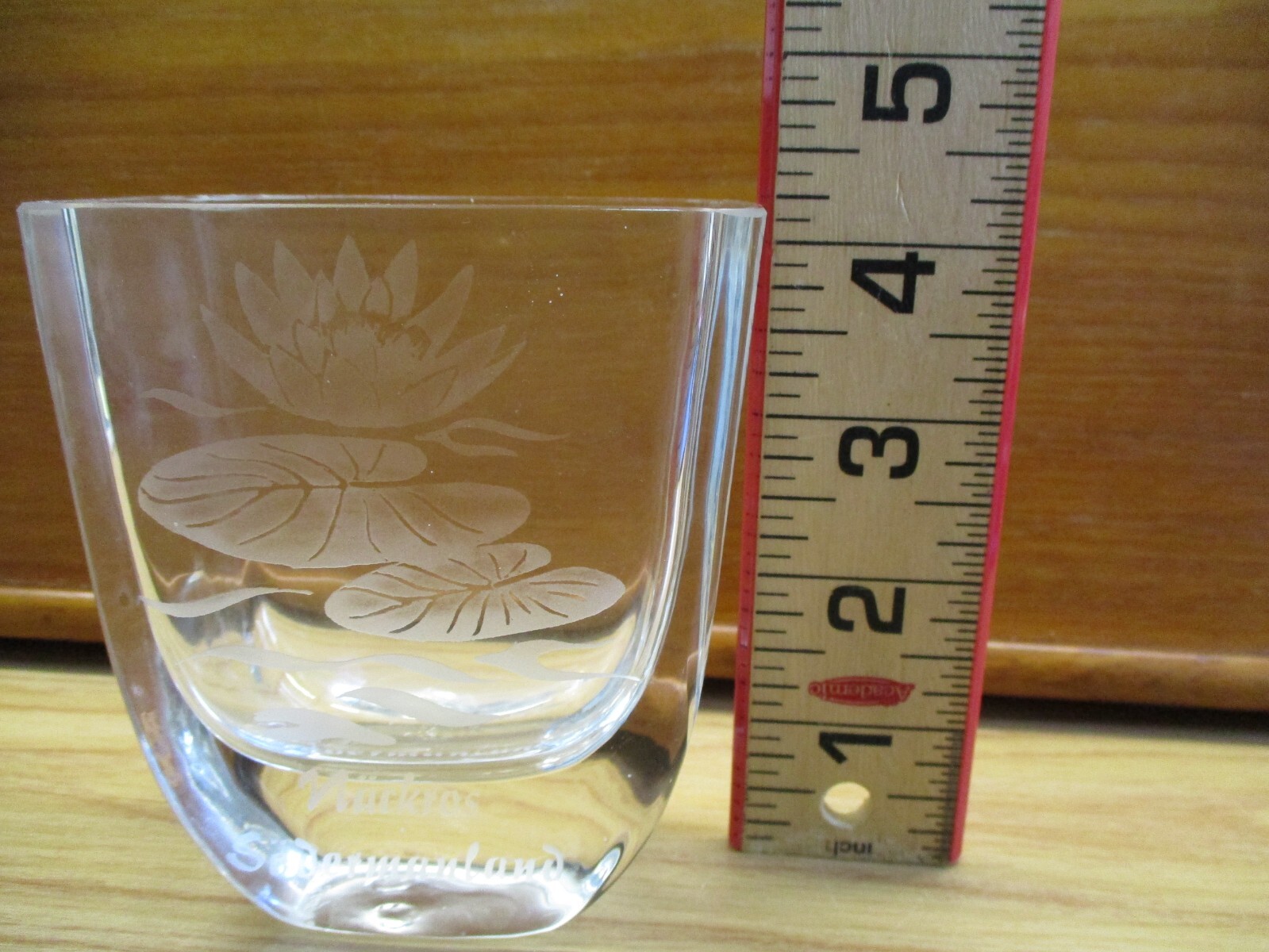 Vtg SEA Sweden Signed Rune Strand Vase Etched Nackros Sodermanland Lily Pad