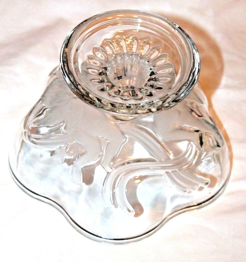 Mikasa Angels Cherubs Scalloped Top Clear Glass Footed Candy Dish Trinket Bowl