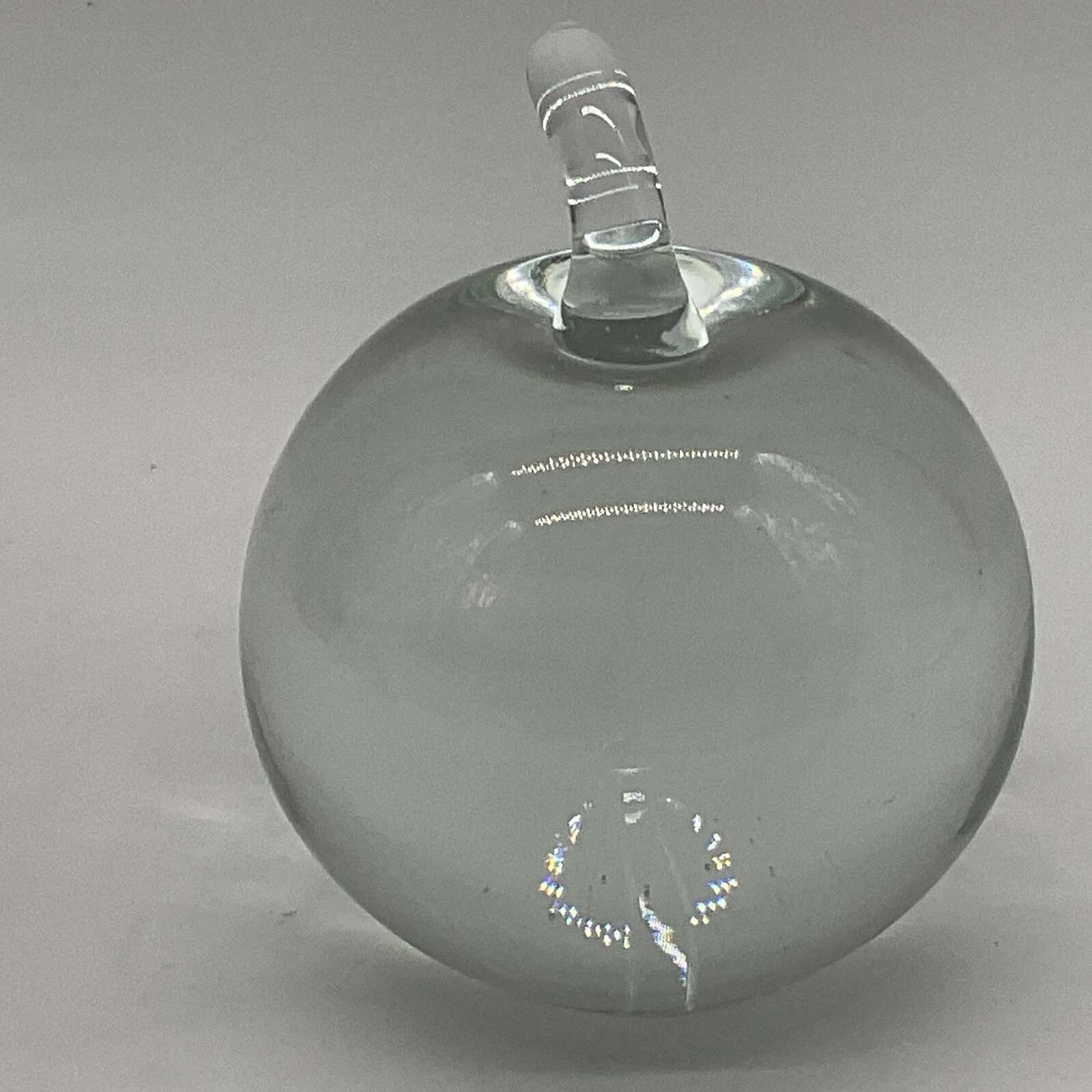 Murano Crystal Clear Glass Apple Paperweight 3 Inches Tall Fab Teachers Gift