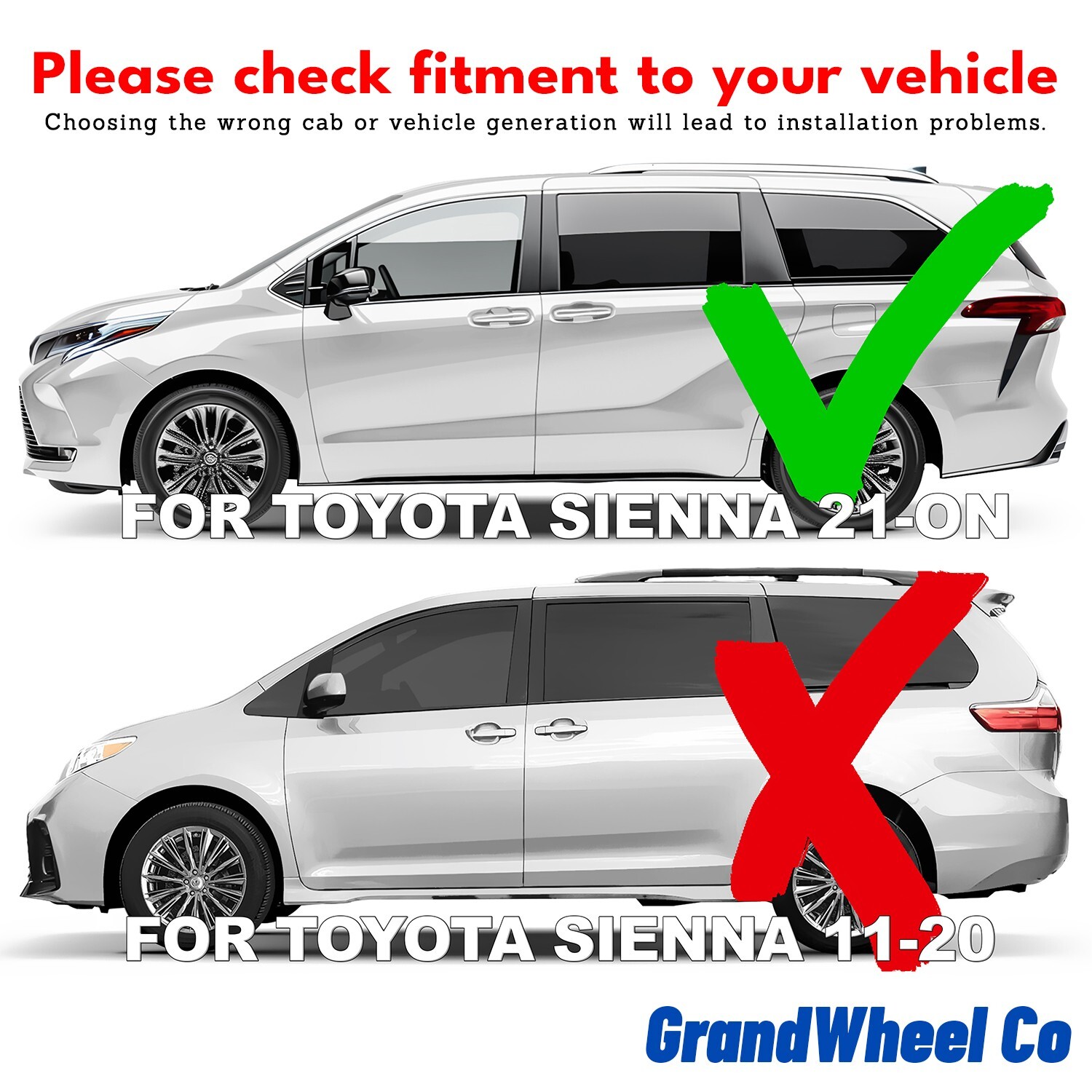 Sun Rain Visors Wind Rain Guards for 2021-2026 Toyota Sienna
