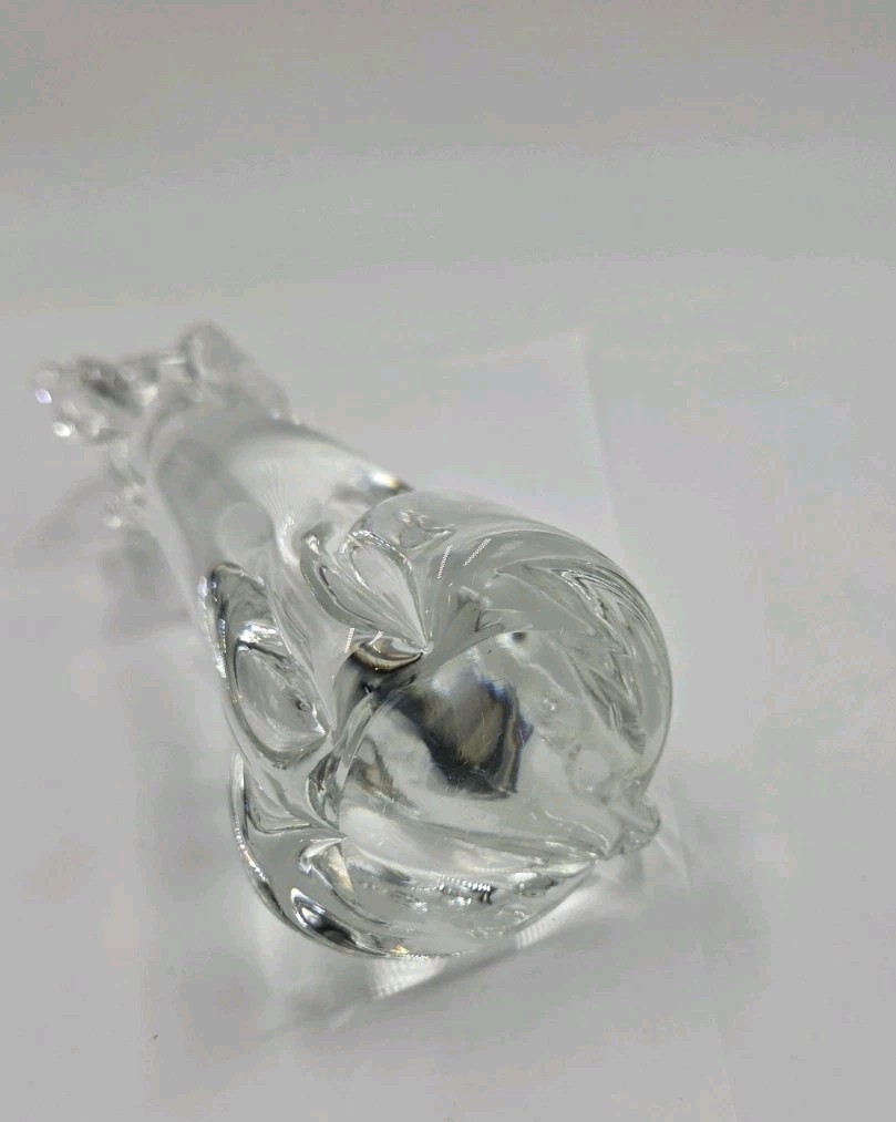 Vintage Chalet Art Glass Lead Crystal Poodle Dog Figurine Canada Mid Century