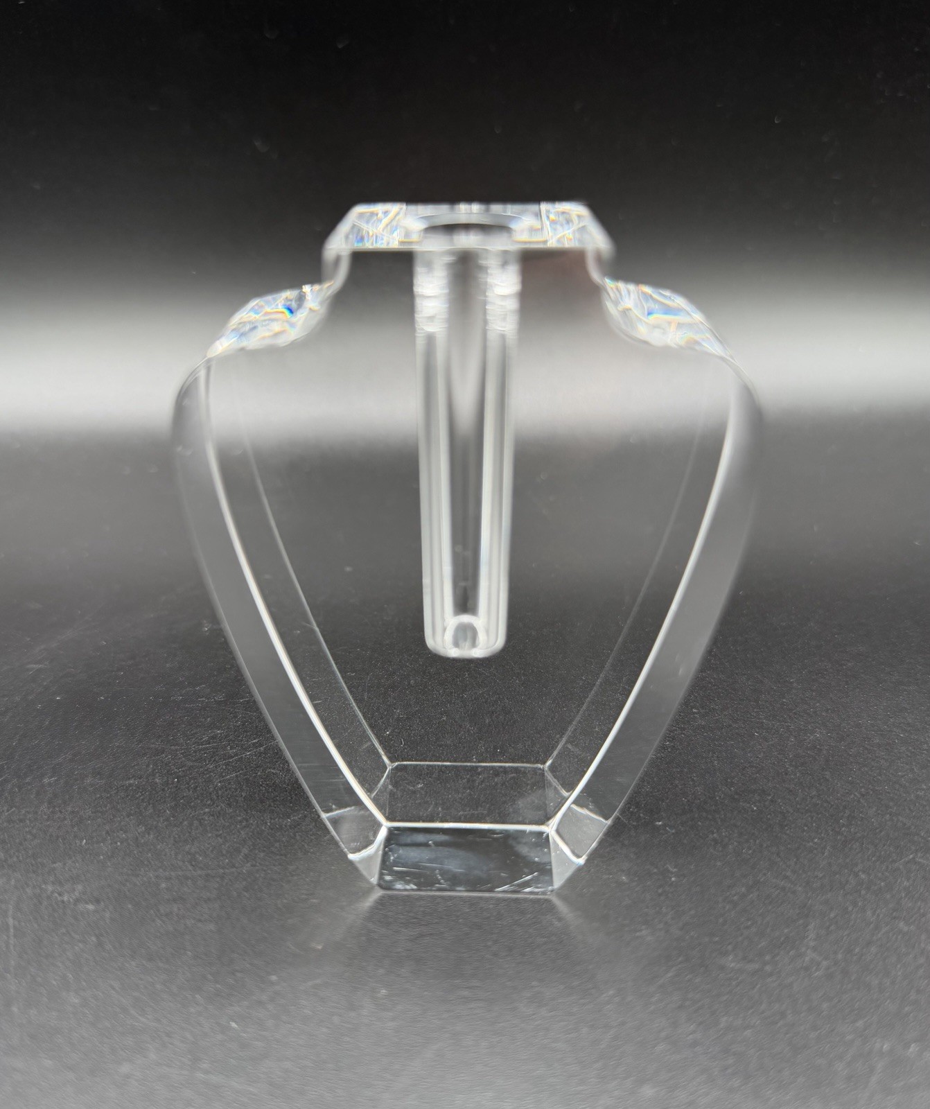 Tizo Design Clear Heavy Crystal Bud Vase 3.5” Modern Minimalist Decor