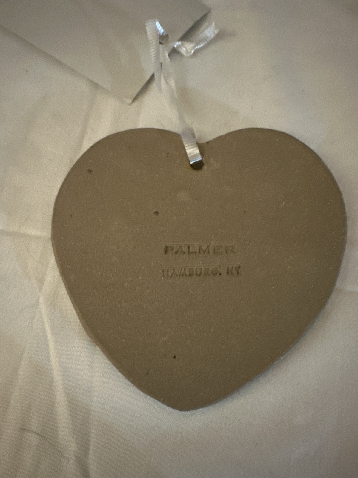 Hamburg New York Bread Warmer Tile 4in By J Palmer Pottery Heart Shaped