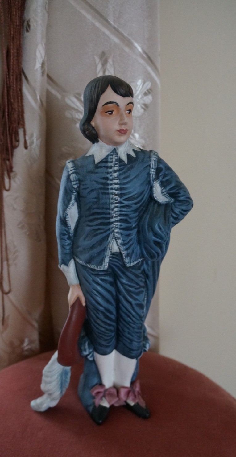 Vintage 12 1/2” BLUE BOY Figurine Ceramic Old Estate