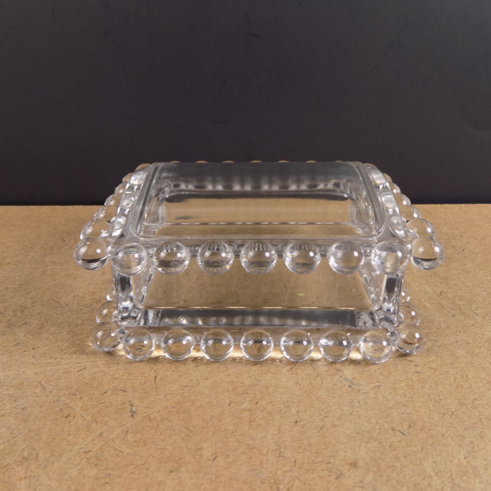 Imperial Glass Candlewick Cigarette Box Dome Lid