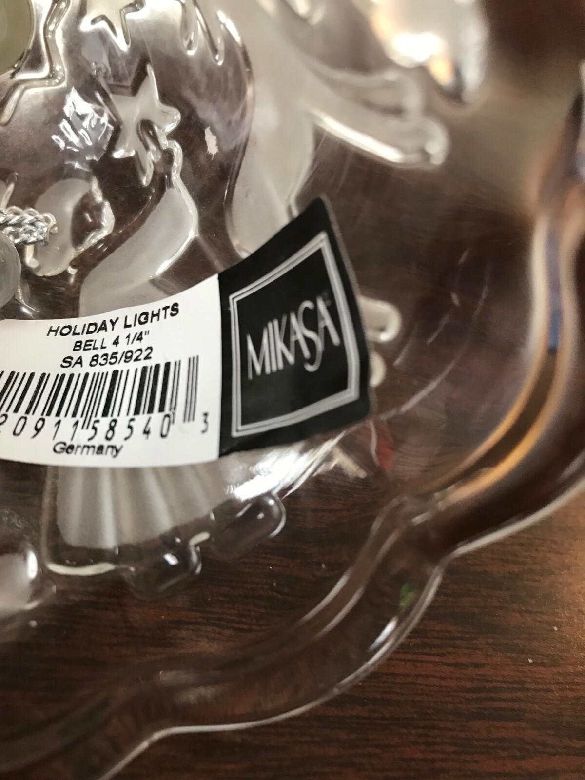 Mikasa German Crystal “Holiday Lights” bell by Walther-Glas