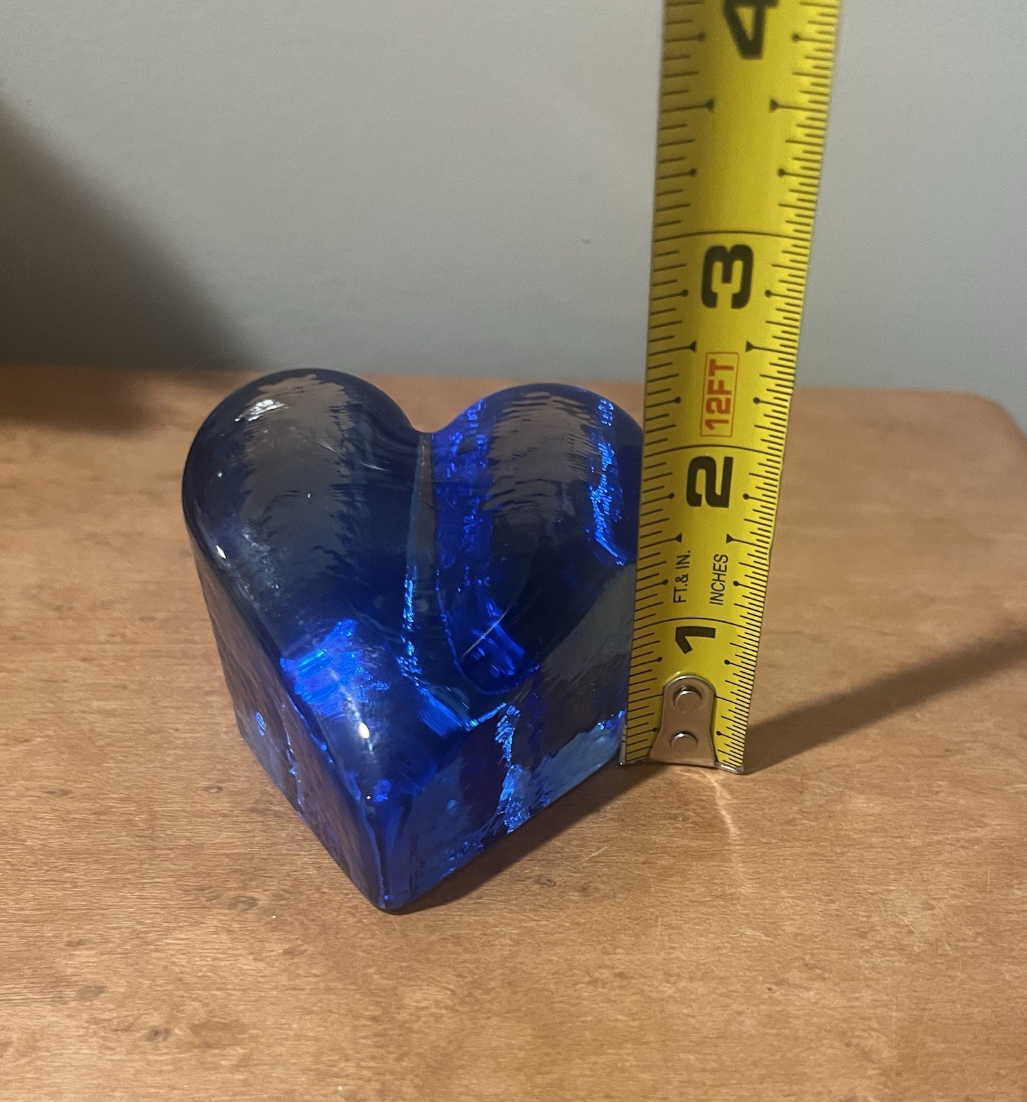 Fire & Light Originals Cobalt Blue Recycled Glass Heart Paperweight