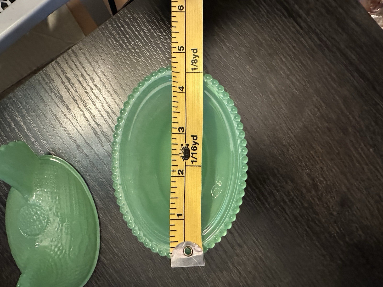 Small Green Hen On Nest Dish