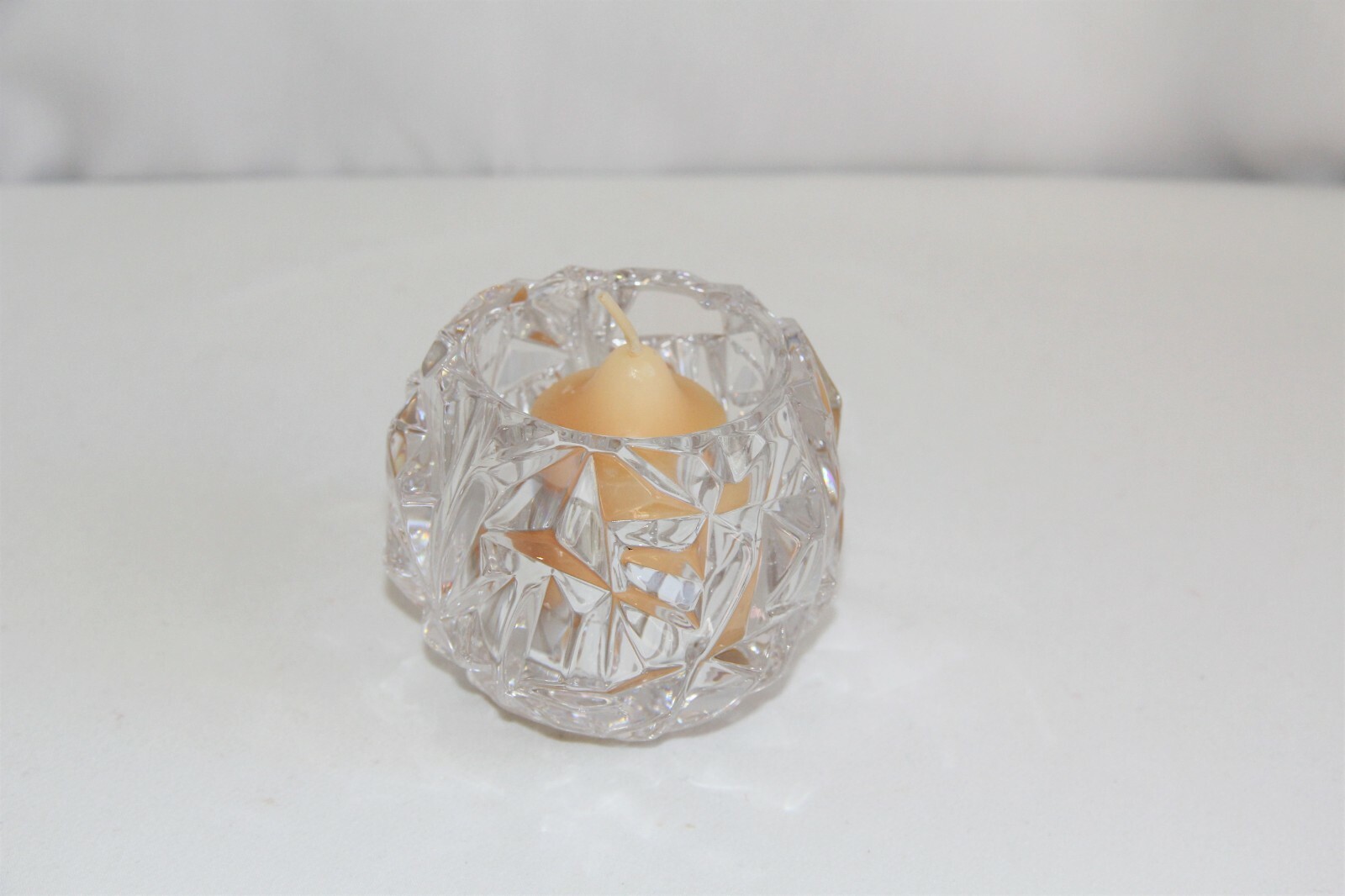 Tiffany and Co. Rock Cut Crystal Candle Holder. Beautiful Heavy