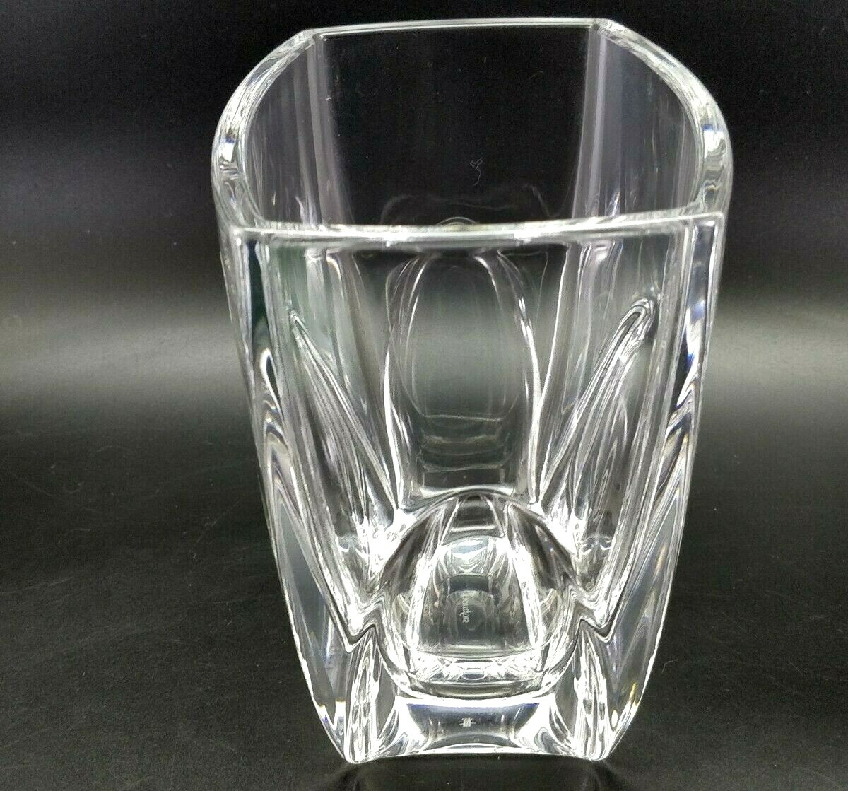 Crystal Square Clear Vase Orrefors Sweden 6.5 in.