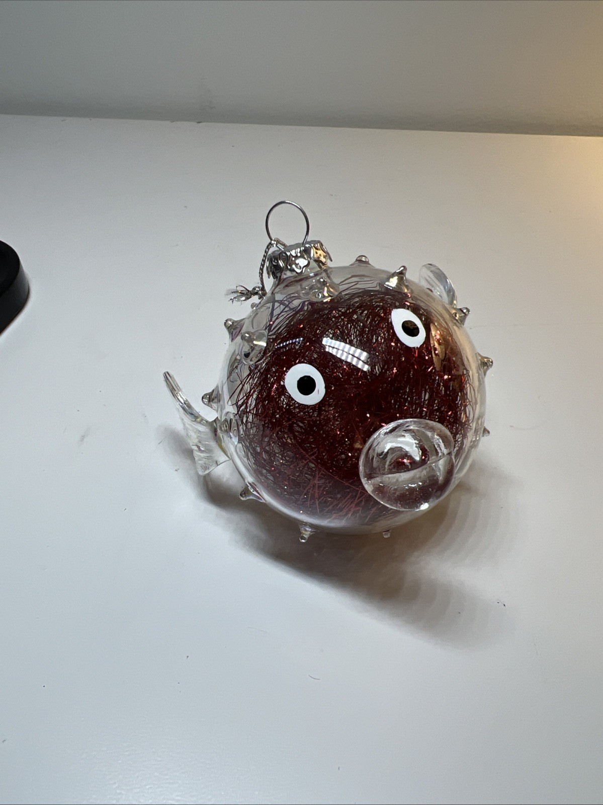 Handblown Glass Puffer Fish Ornament
