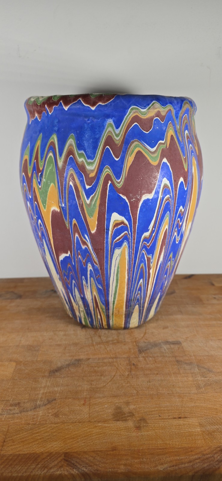Vintage Ozark Roadside Pottery Stoneware Drip Vase 9.5 Inch Planter
