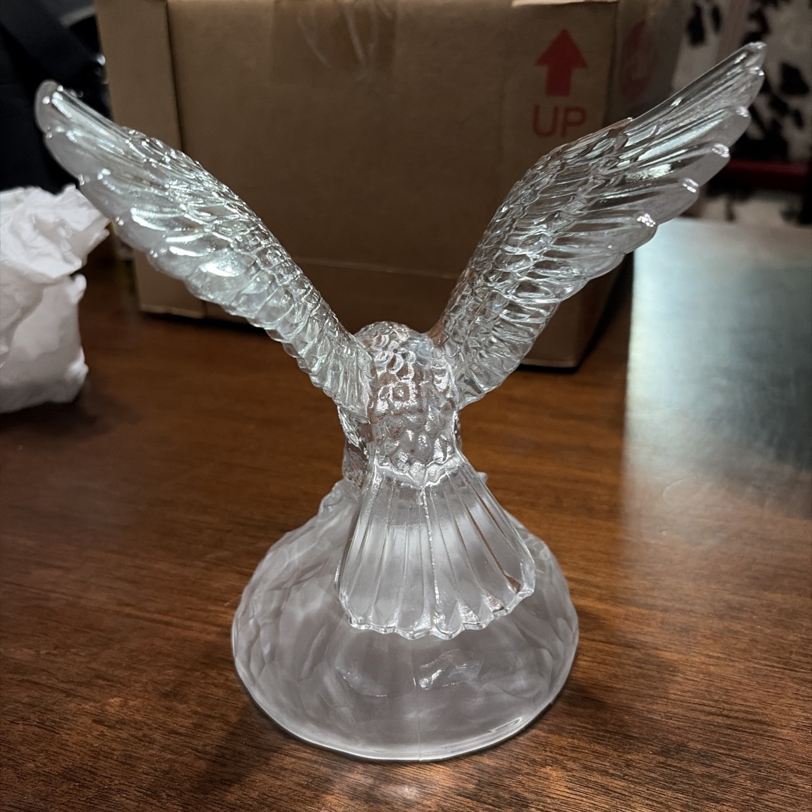 Figurine Cystsl Bald Eagle Crystal Glass Sculture