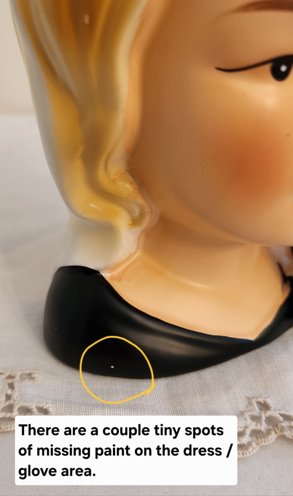Nippon Lady Head Vase Blonde Jackie Kennedy In Mourning Black Dress Gloved Hand