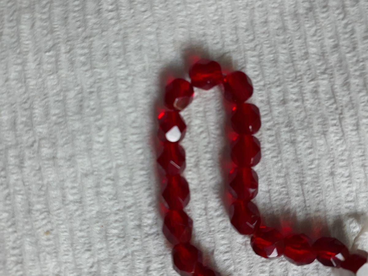 RED GLASS CZECH ROUND FACETED FIRE POLISHED 6mm BEADS