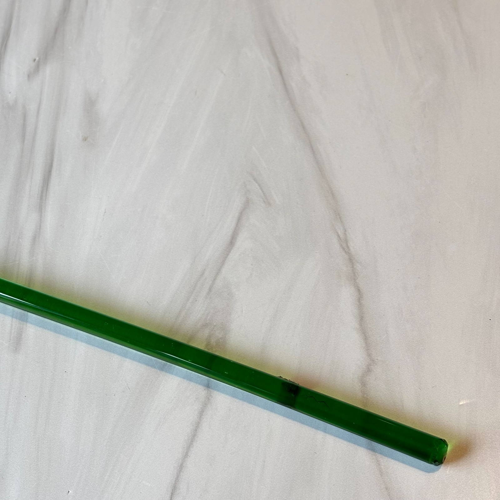 Single 15″ Long Hand Blown Glass Cobalt Blue Daffodil Flower Green Stem
