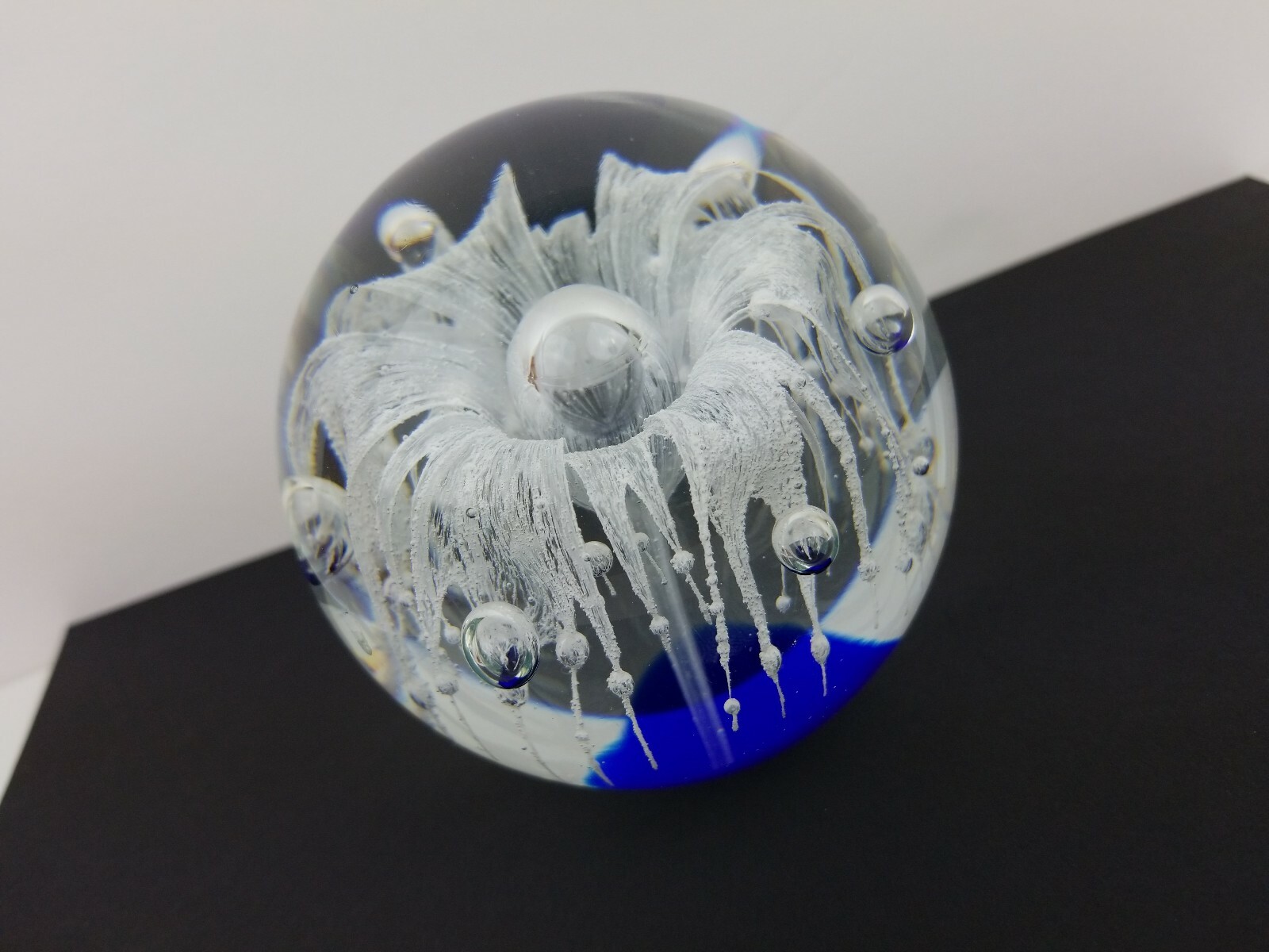 Vintage Paperweight Art Glass Hand Blown Glass Art Fireworks Flower