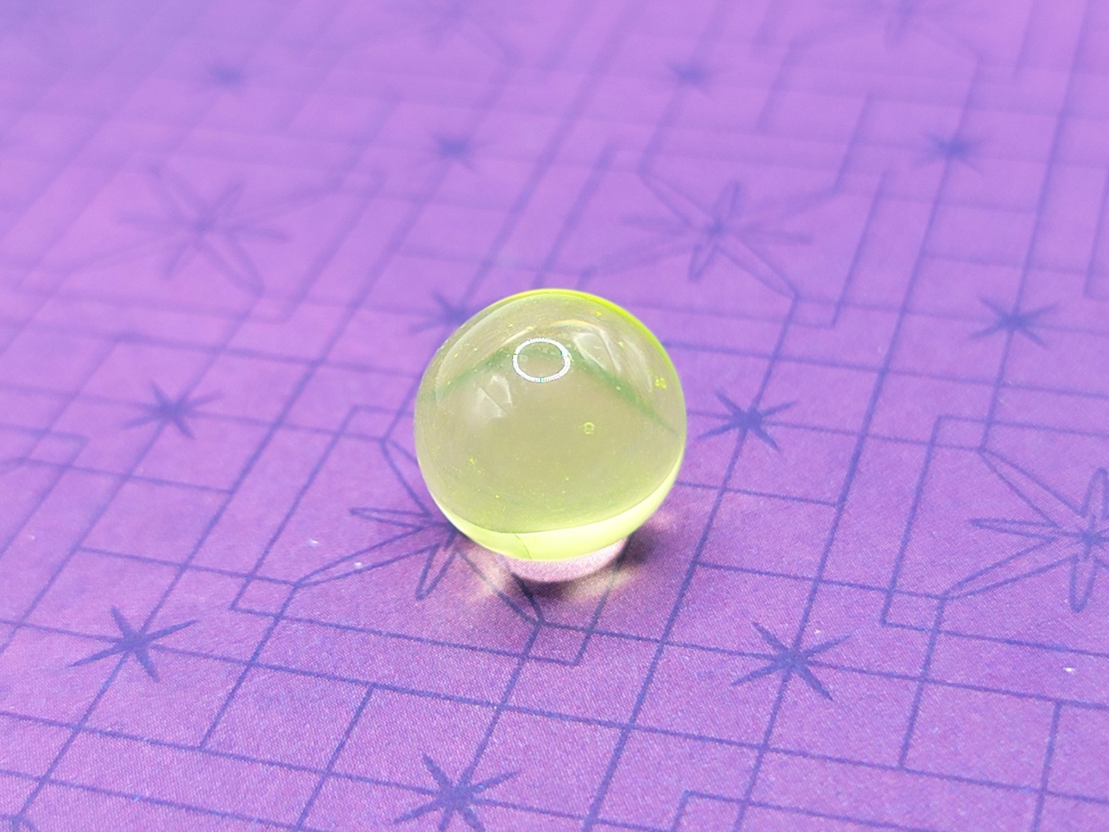 14mm Vaseline Glass Marble Undrilled Yellow Uranium Glass Ball