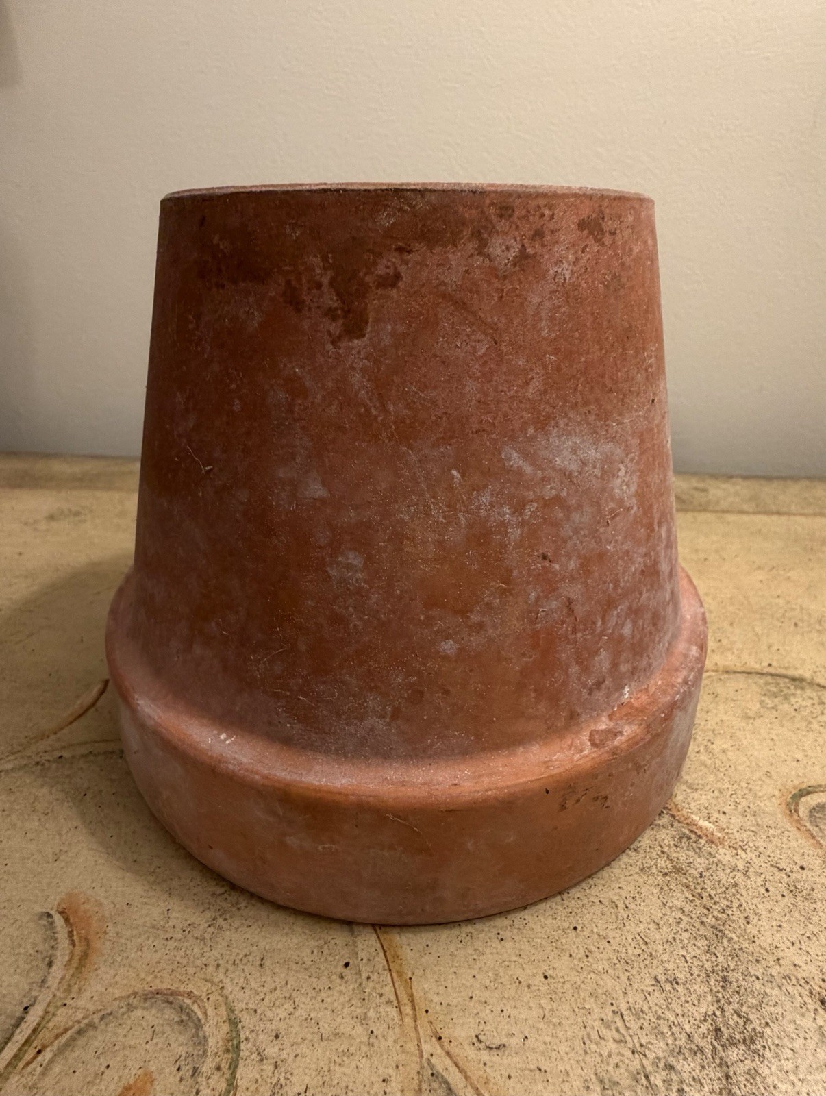 Vtg TerraCotta-Red Clay Flower Pot-Planter-Lots Patina! 5-Drain Holes 6.5”x5.25”
