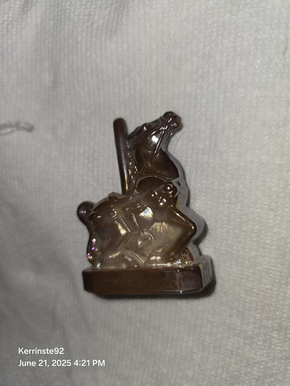 Vtg Boyd Art Glass Taffy The Carousel Horse Milk Chocolate Carnival Slag Glass