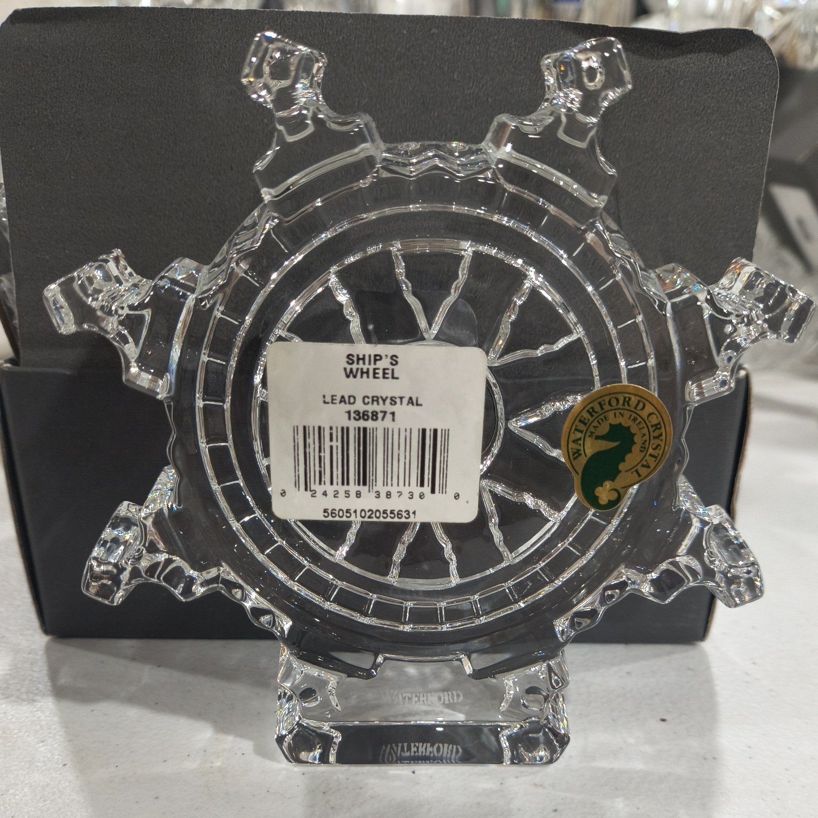 Waterford Crystal SHIPS WHEEL Collectible Sculpture Paperweight Stamped