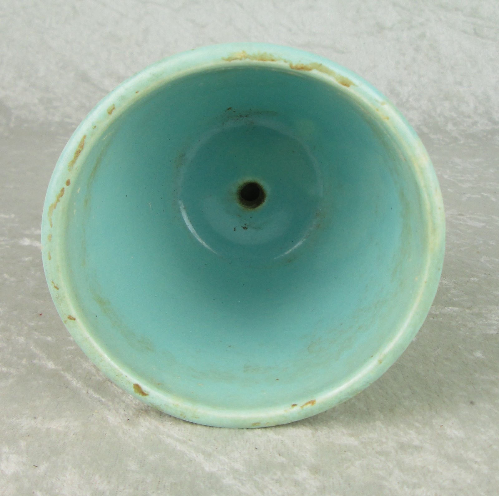 McCoy Pottery Planter Turquoise Mid Century Modern 3-7/8 in Tall 4-1/8 Diameter
