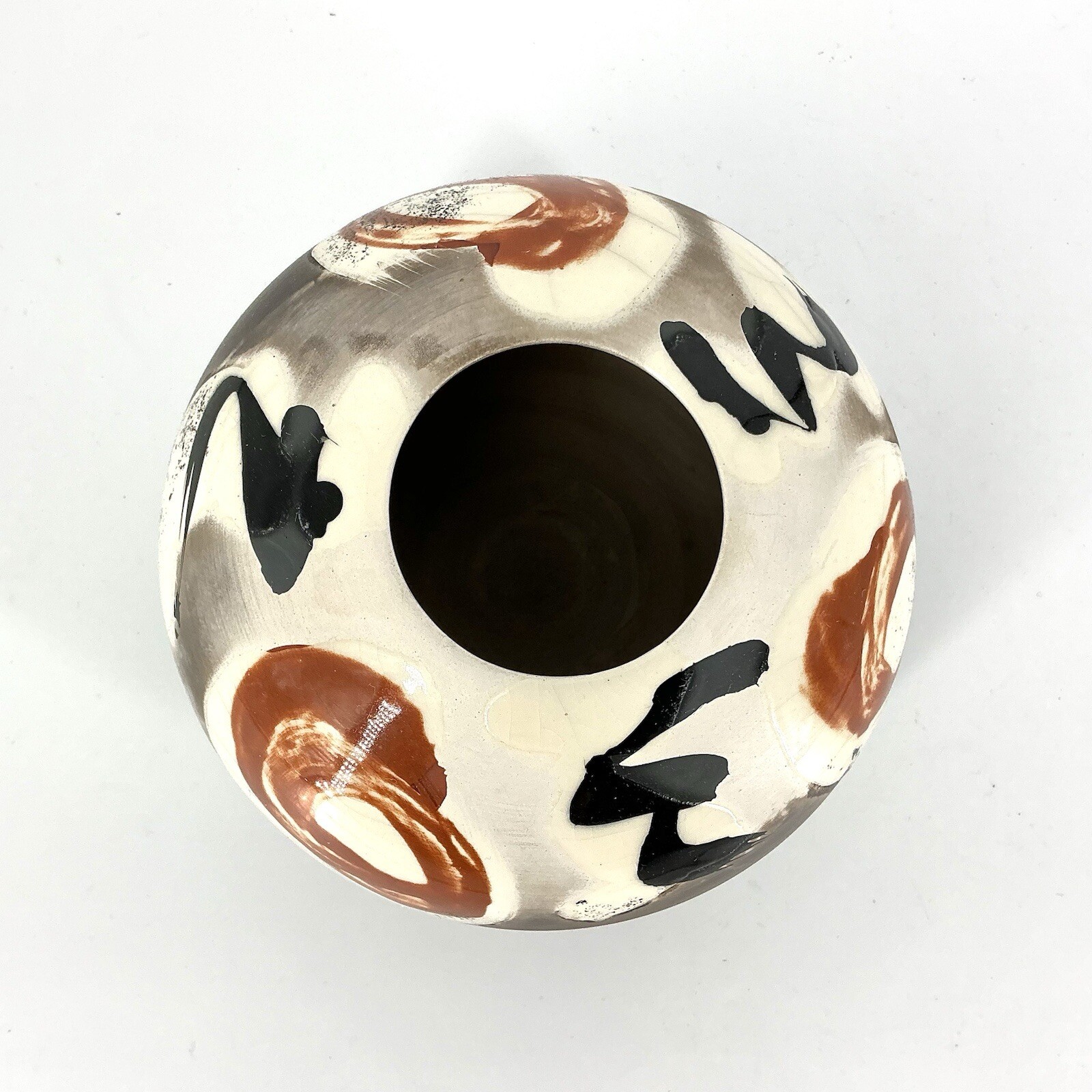 Vintage Raku Pottery Vase Porcelain Albert V. Green Signed