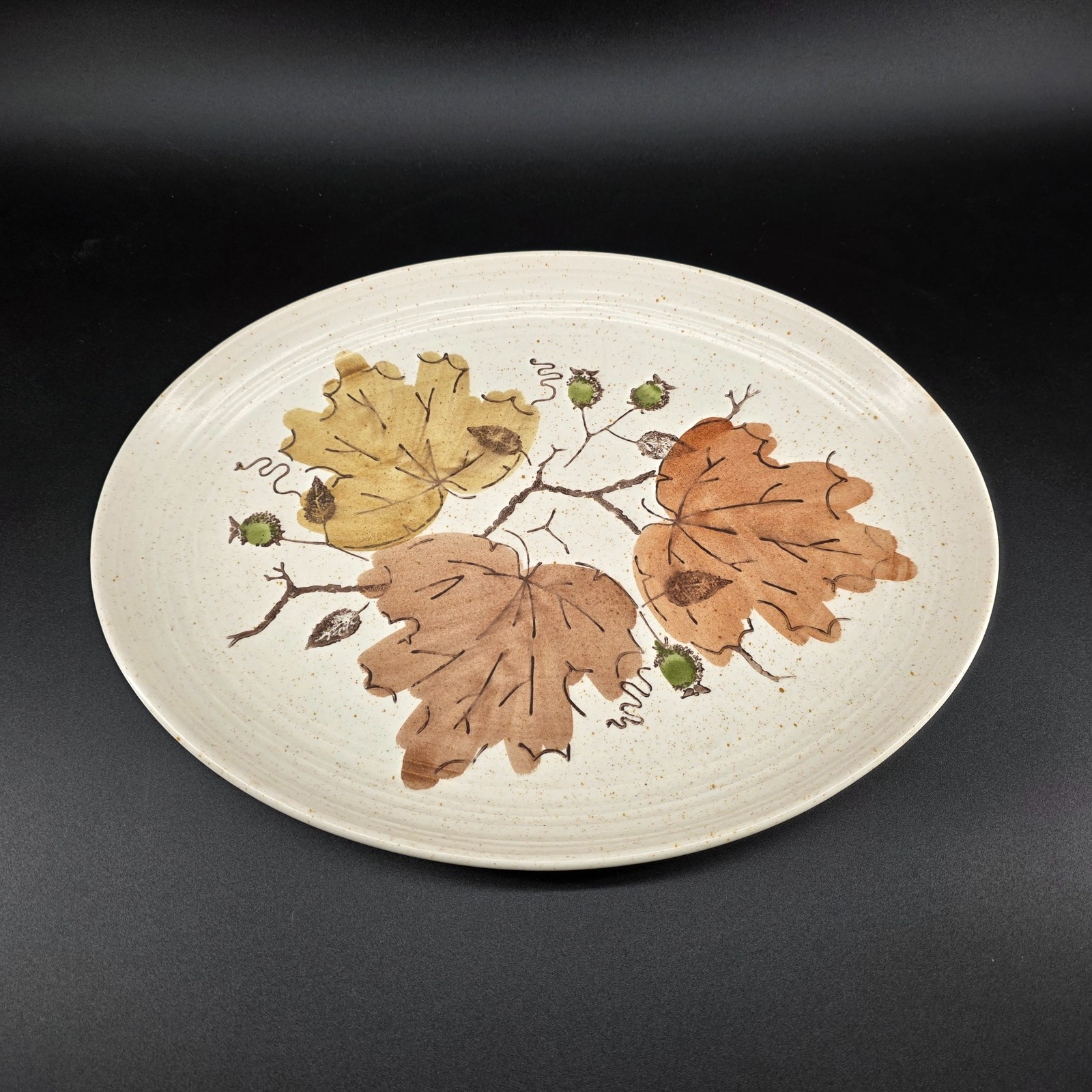 Vintage Metlox Poppytrail Autumn Leaves Oval Serving Platter Tray Made in