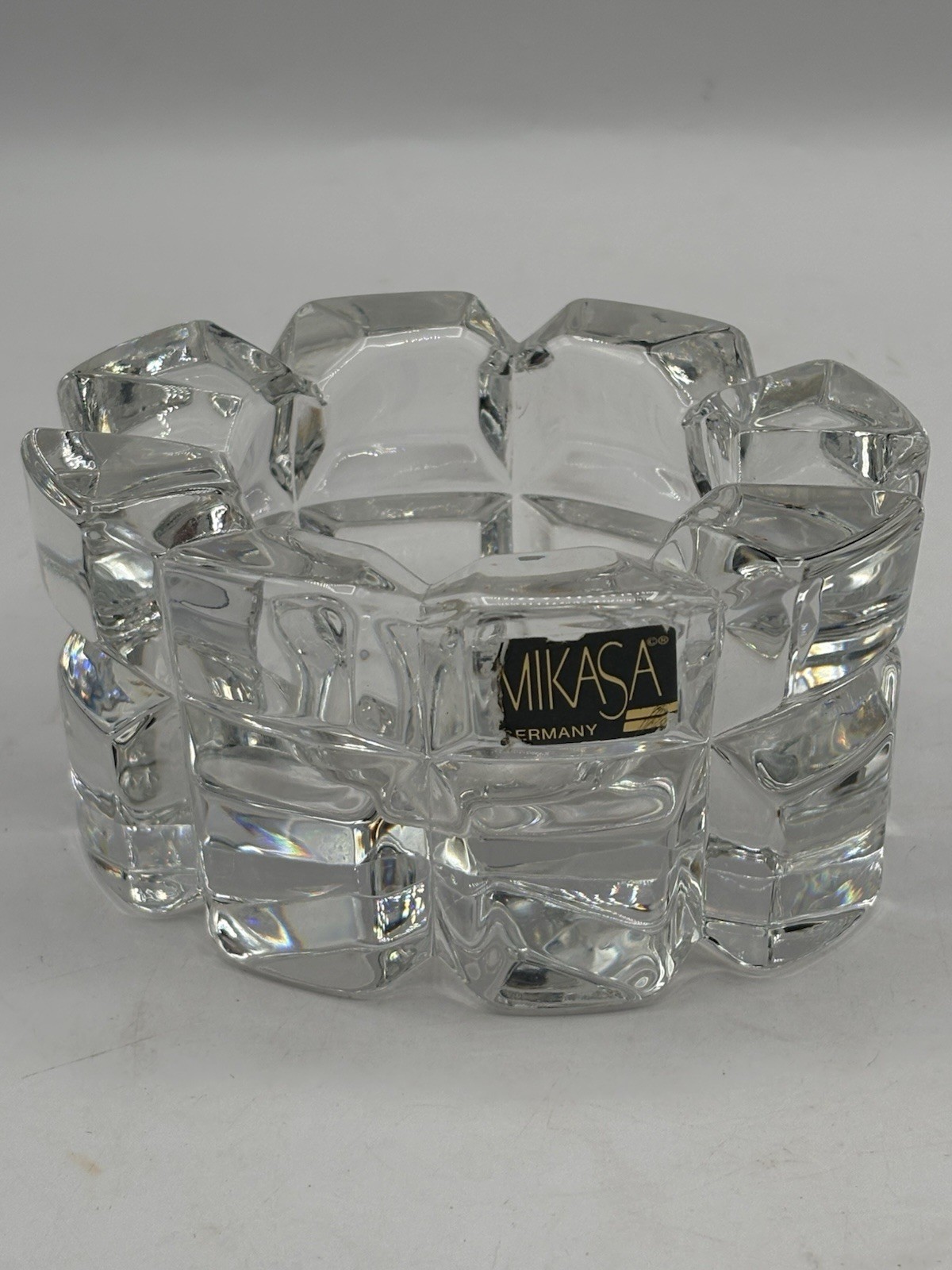 Mikasa Walther West Germany Crystal Votive Candle Holder 4×3” Heavy