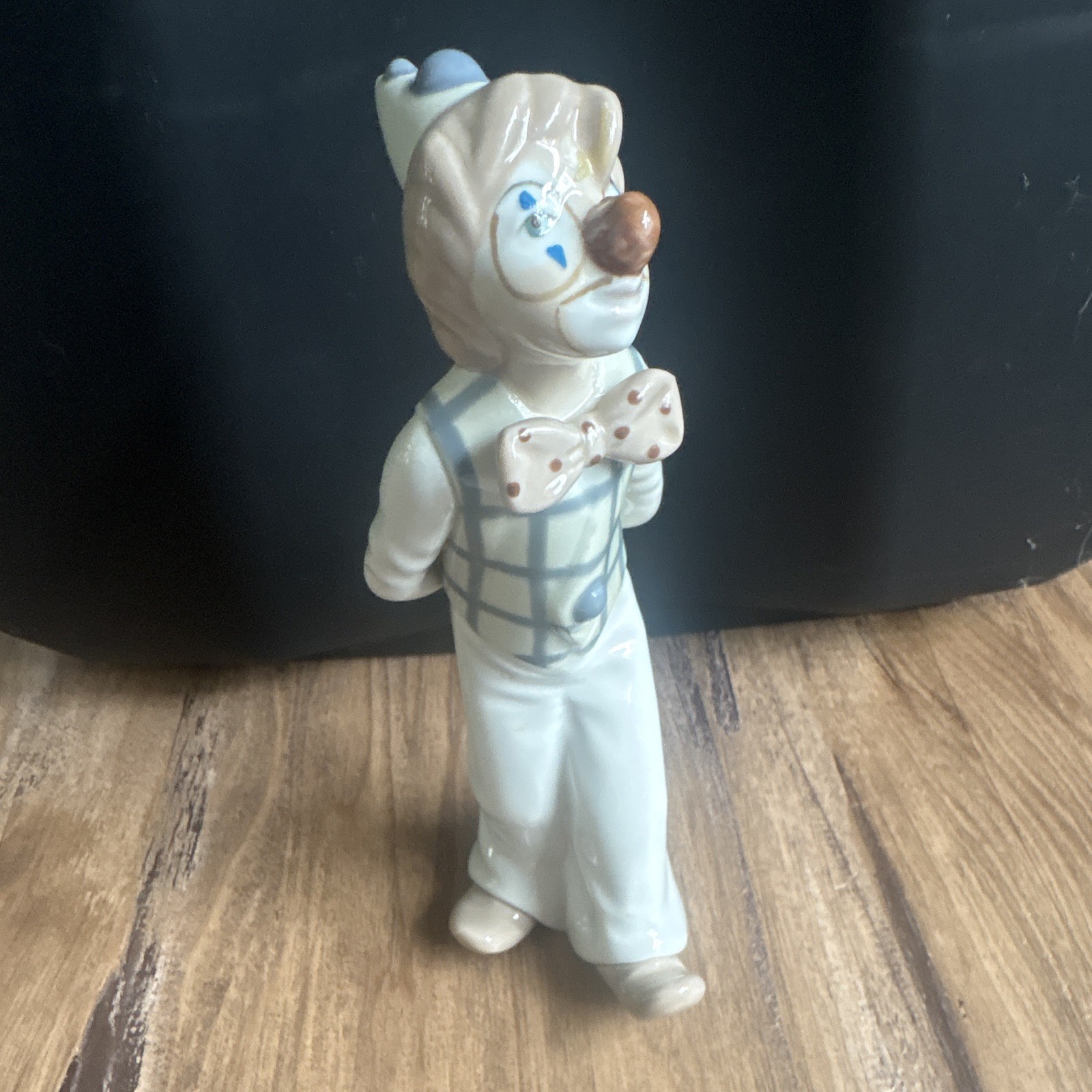 SAS DE Hand Painted Porcelain Clown Figurine Polka Dot Glossy France 9834