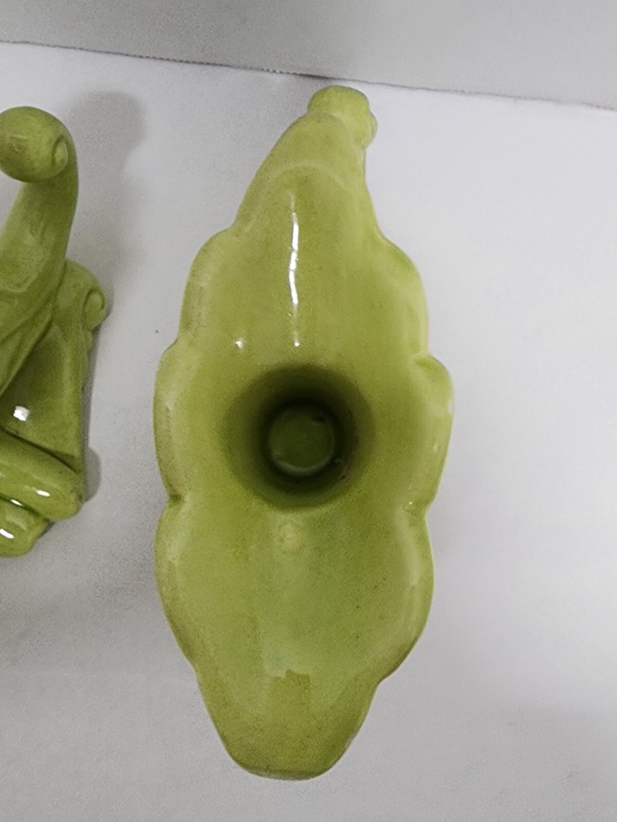 Royal Haeger Cornucopia Light Green Tapered Candle Holder Lot OF 2 Vintage 5″