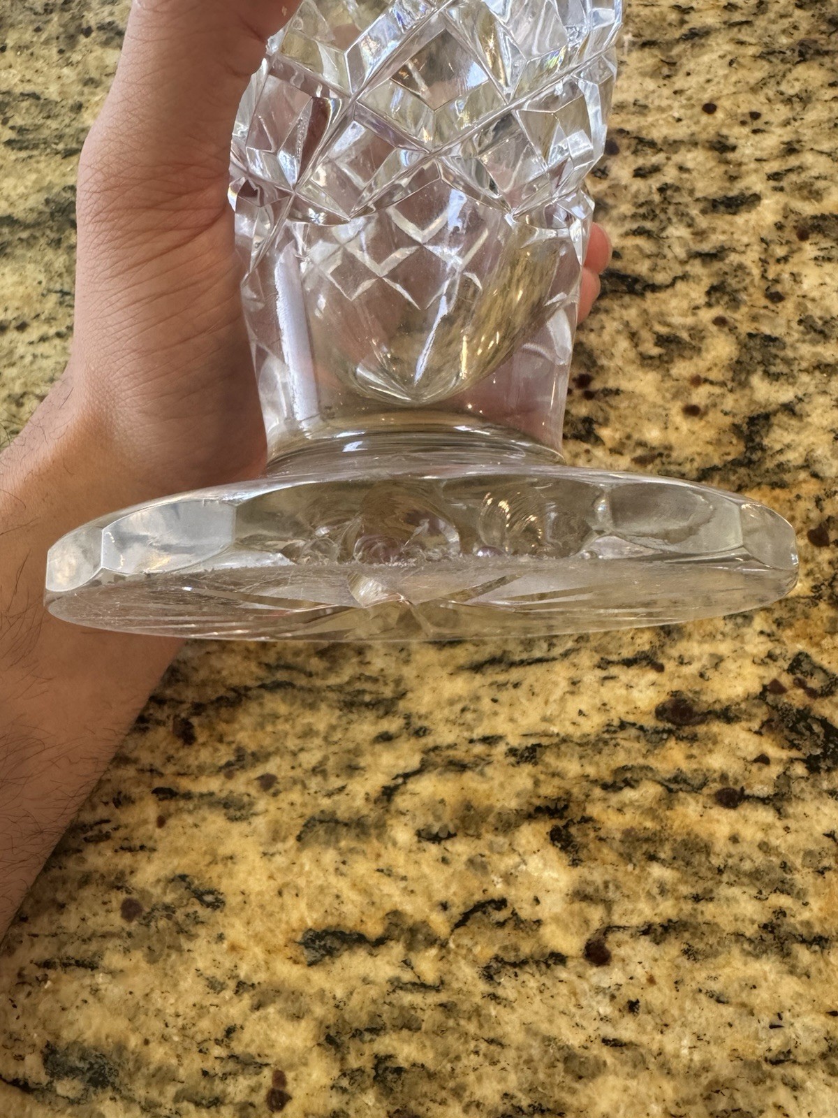 ABP Cut Glass M Vase Floral Engraving 12″