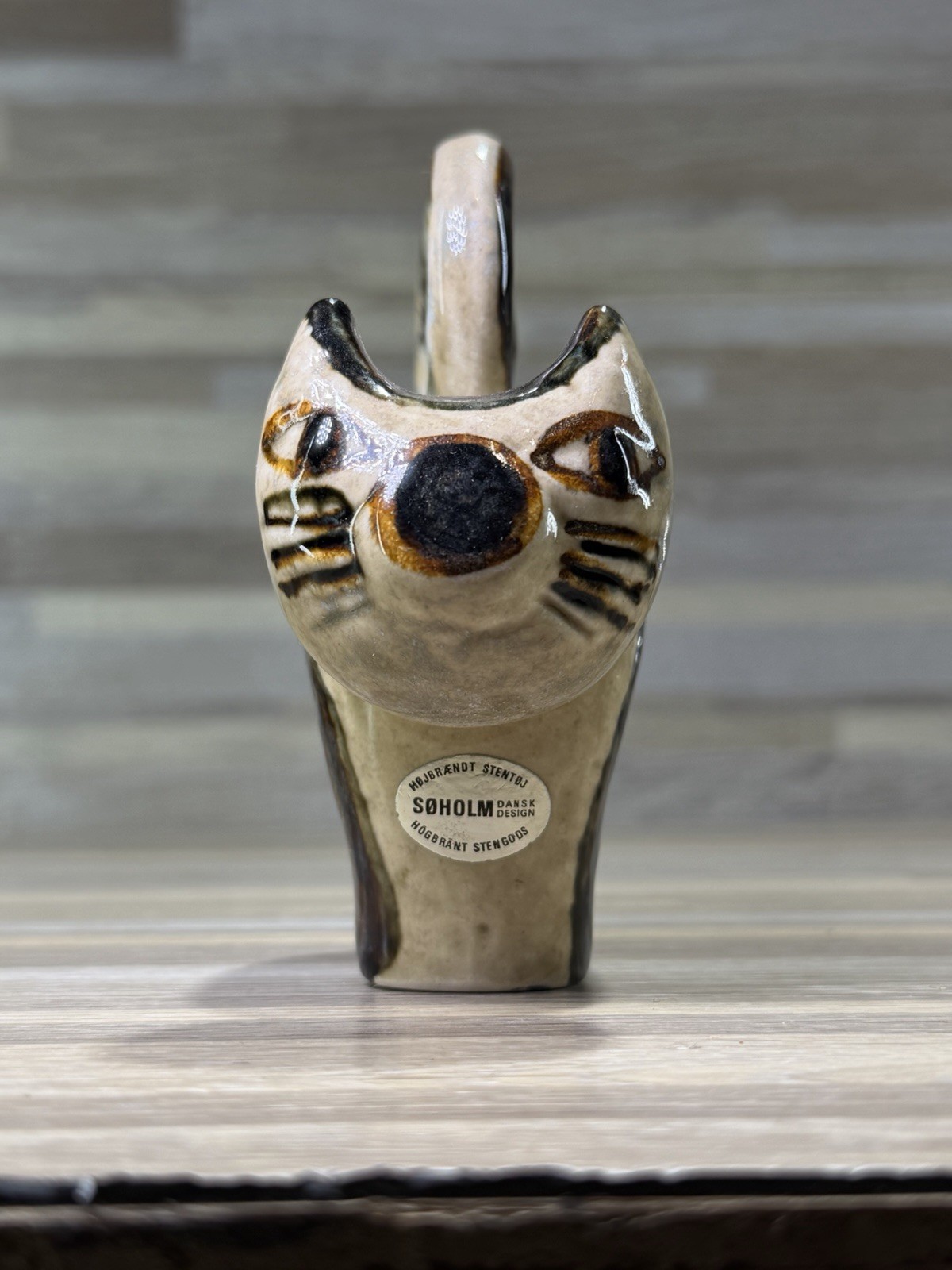 Vintage Soholm Cat Unique Denmark Ceramic Dansk With Original Sticker In Place