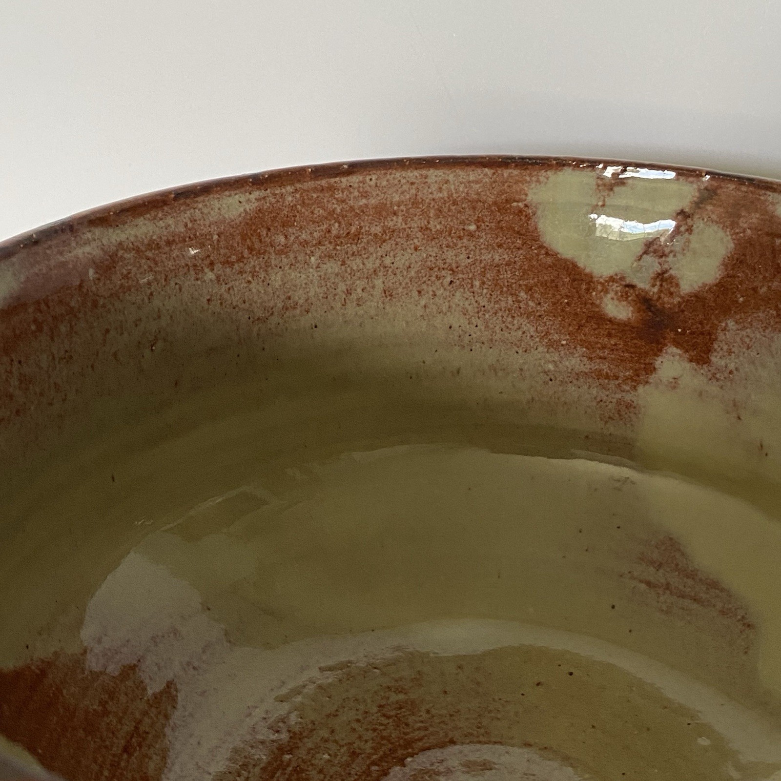 Shallow Hand Thrown Stoneware Planter Rust Signed Herbs Succulents Drainage Hole
