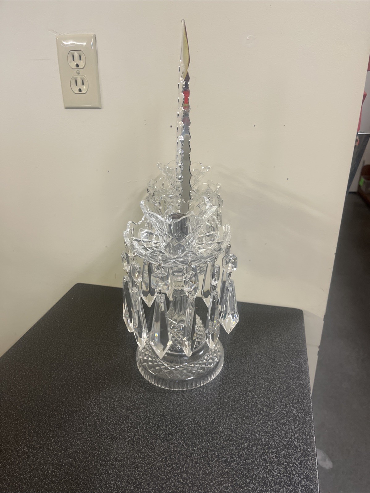 WATERFORD Crystal Candelabra Centerpiece 2 Arms Candle Holder Vintage Ireland