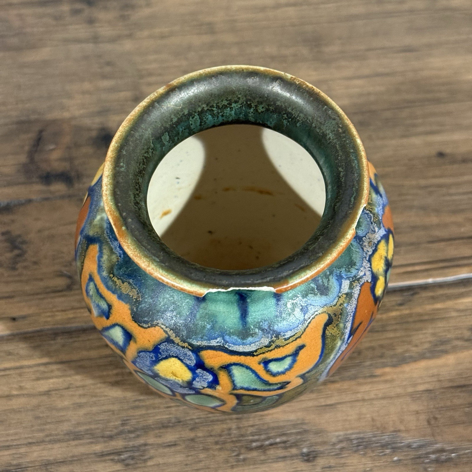 Gouda Holland 562 “Francis” Art Pottery Vase Hand Painted Dutch Deco c.1920s