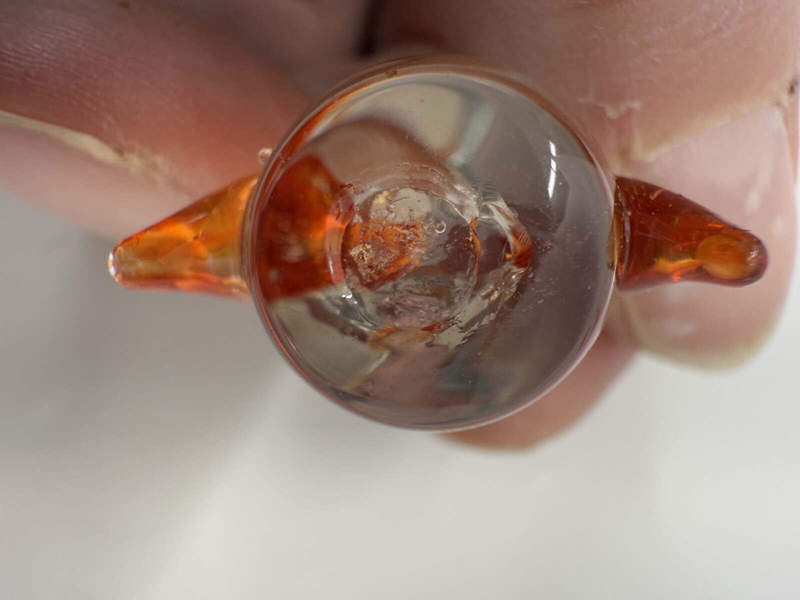 Art Hand Blown Orange And Yellow Glass Owls Figurine Set Of 2