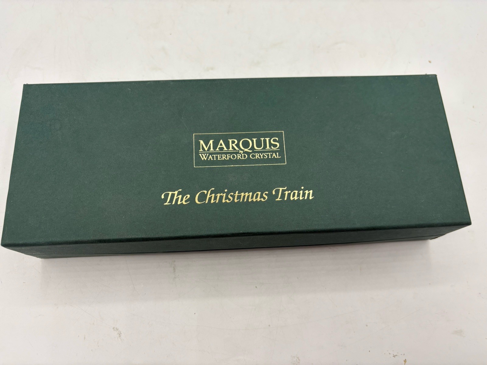 MARQUIS Waterford Glass Crystal Christmas Train Set 3 Pc 1998 Rare Vintage w Box