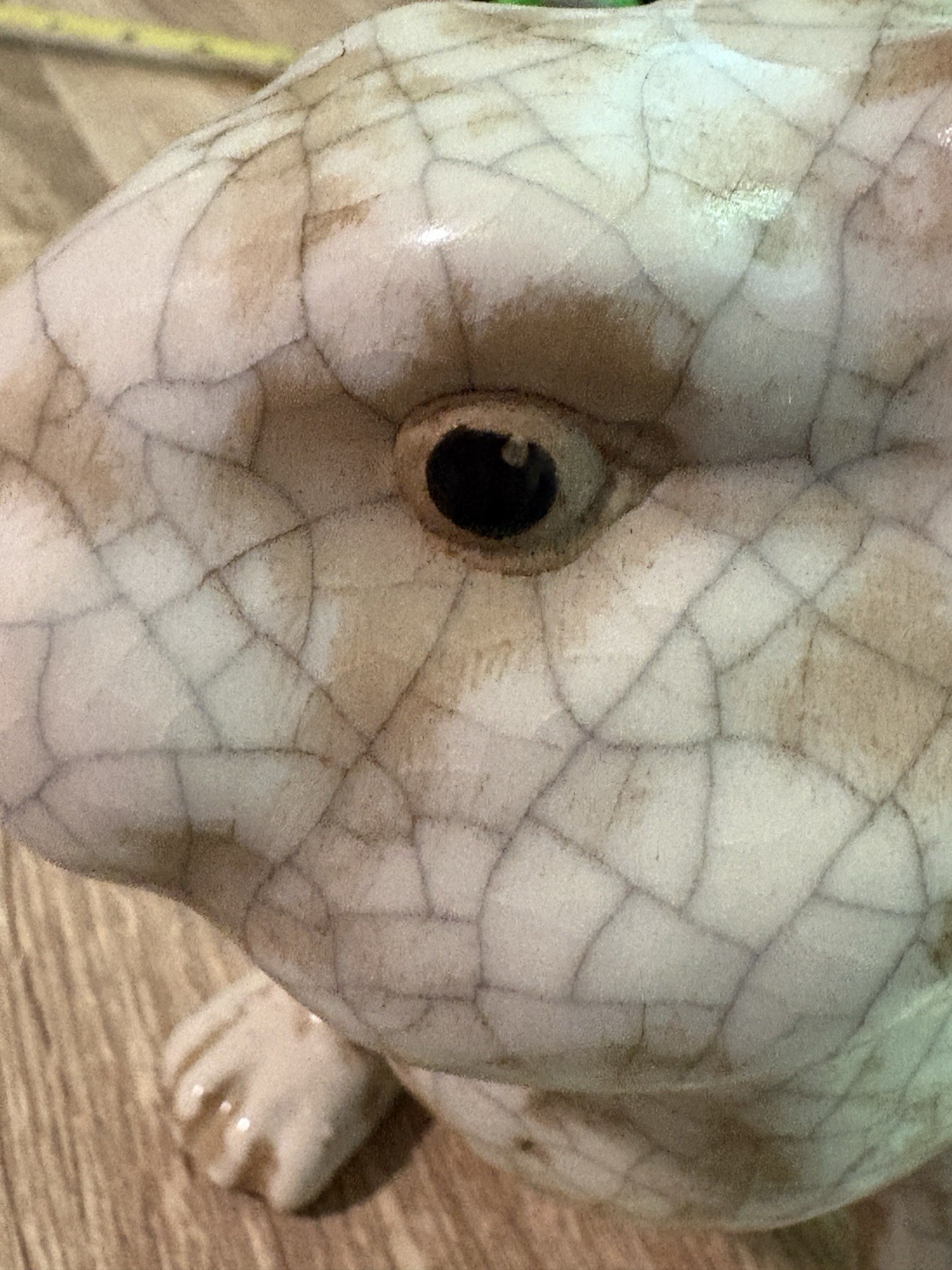 Antique Early 20th Century French Crackle Glaze Pottery Rabbit Large 8″ H