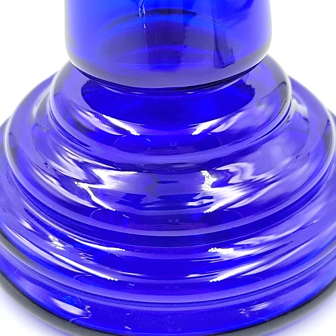 Vintage Blenko Glass #9025 Cobalt Blue Single Candle Stick Holder 9.5 inches