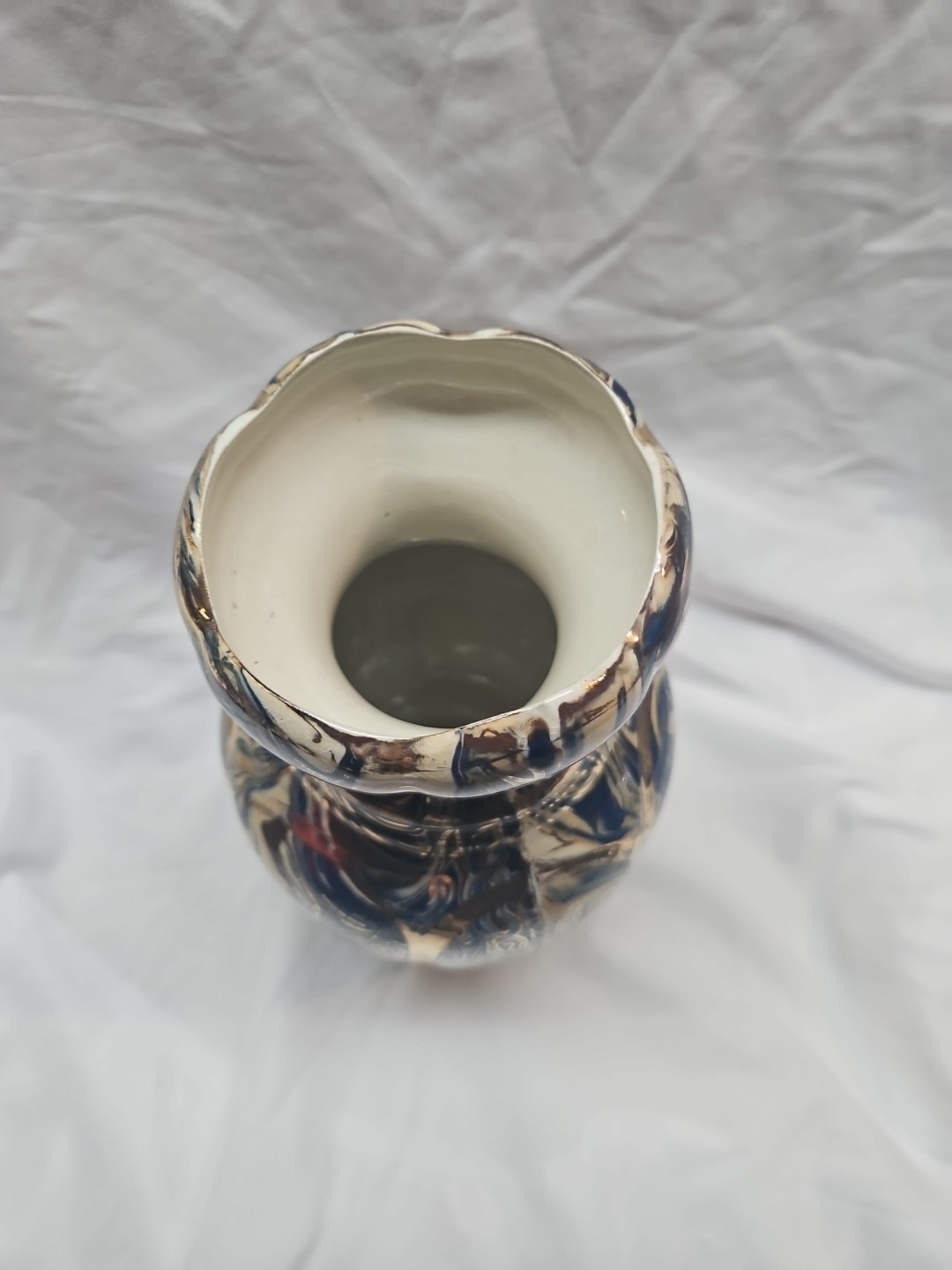 Vintage Columbia Aptware Ohio Swirled Cobalt Blue Vase EXQUISITE!!