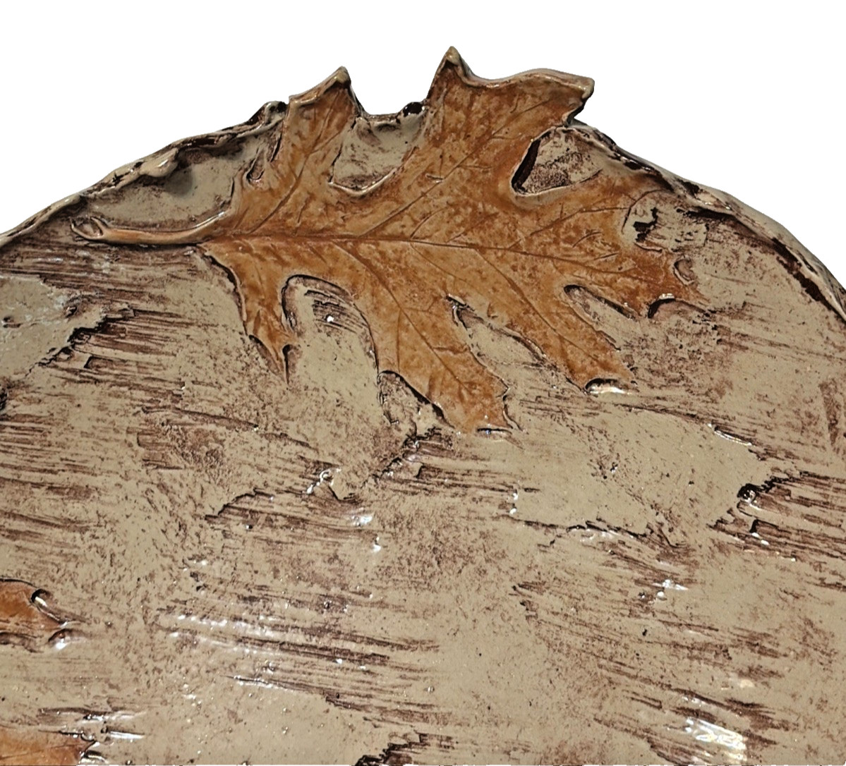 Ceramic Bowl Oak Leaf Acorn Motif Artist Signed Stunner Gorgeous Sculptural READ