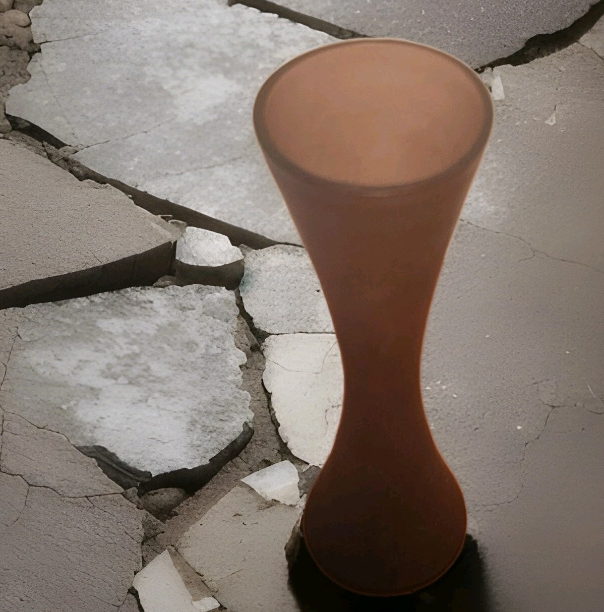 Mid Century Modern Vase, Matte Brown Glaze, 11.5 Inches Tall