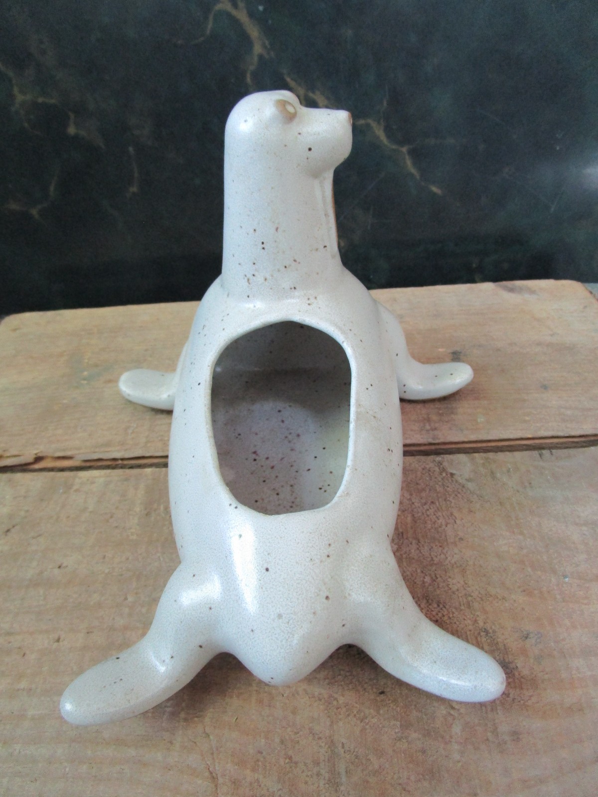 David Sewart Walrus or Sea Lion Ceramic Vase or Planter Vintage