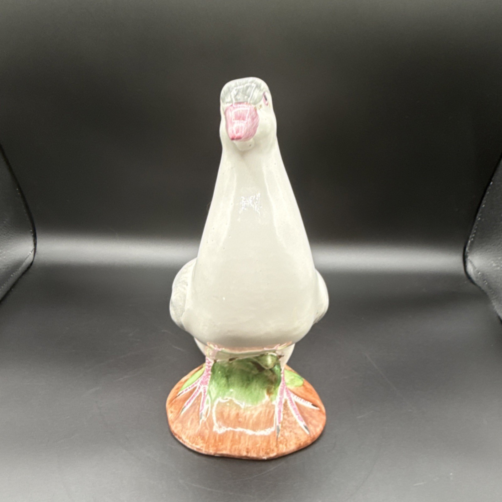 Hand Painted Ceramic Goose Figurine, Glossy, Italy, 9 in, MPN 101